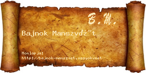 Bajnok Manszvét névjegykártya